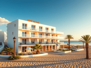 nieuw hotel aan het zonnige strand van albufeira